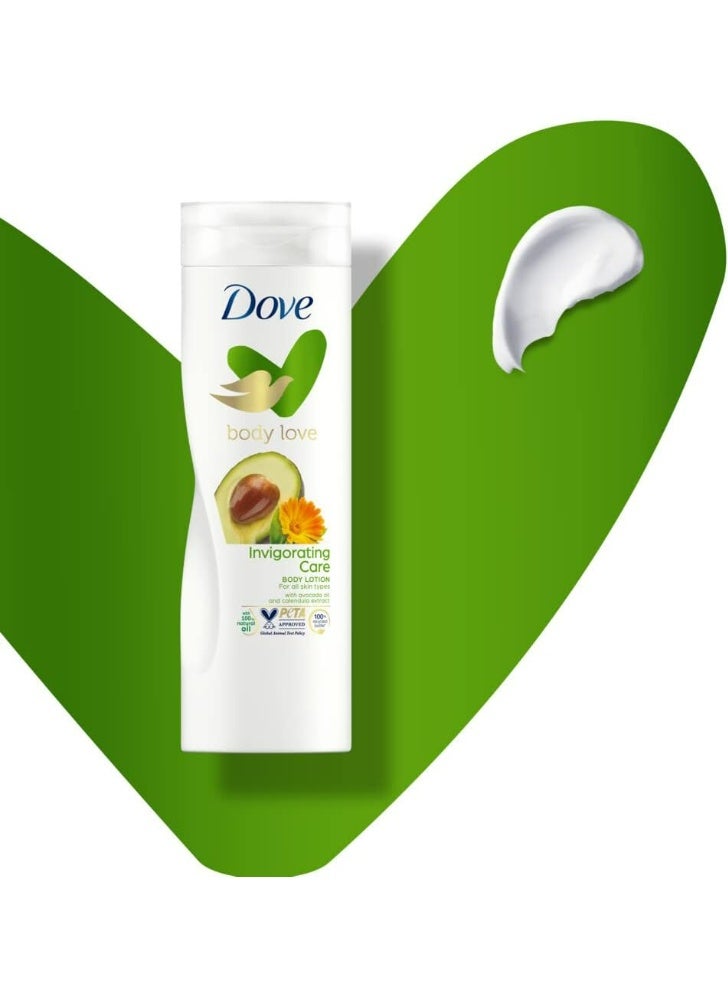 دوف لوشن الجسم دوف بودي لاف إنفيغوريتينغ كير 400 مل – للبشرة الجافة والباهتة بزيت الأفوكادو وخلاصة الآذريون ترطيب حتى 72 ساعة - Image 5